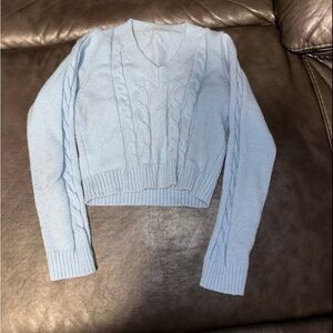 Light Blue Cable Knit Sweater
